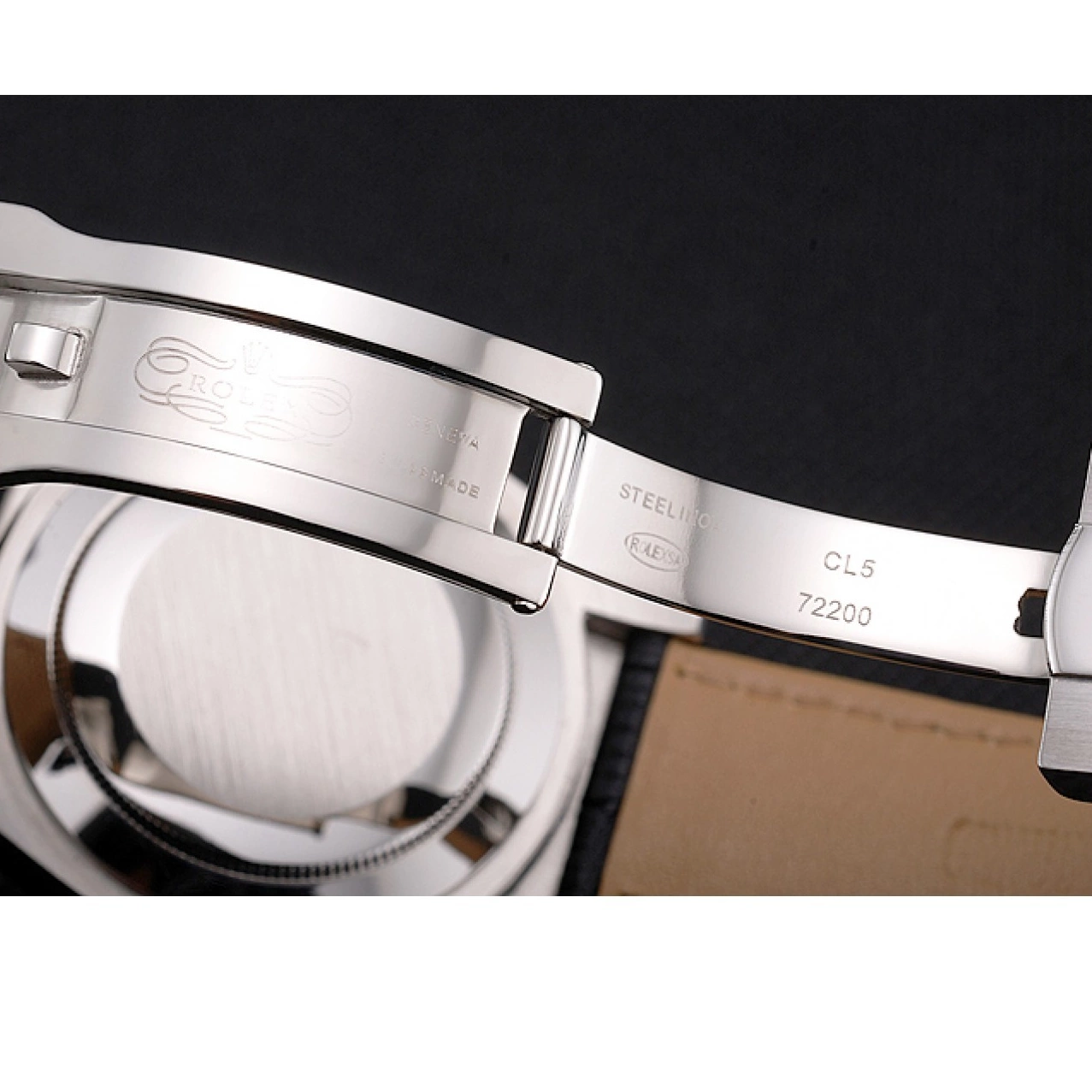 Aaa replica watch Dial Dweller Steel Black Leather Black Rolex Strap Stainless Sky Case 0729
